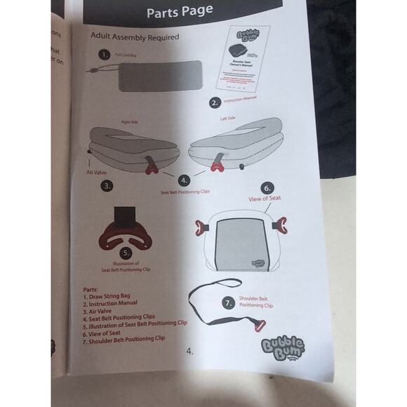 Bubble Bum Inflatable Backless Booster Car Seat Portable Travel Black NWOT - Picture 3 of 7